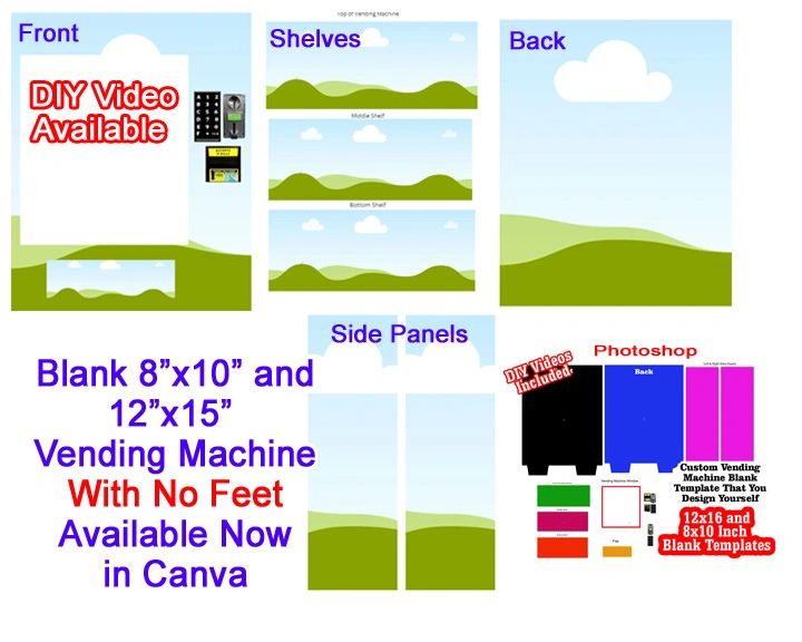 12"x16" and 8"x10" Custom Vending Machine Templates Editable in Canva